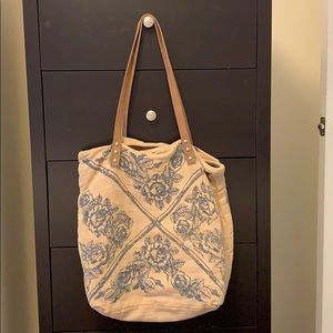 Free People Canvas Floral Tote Bag